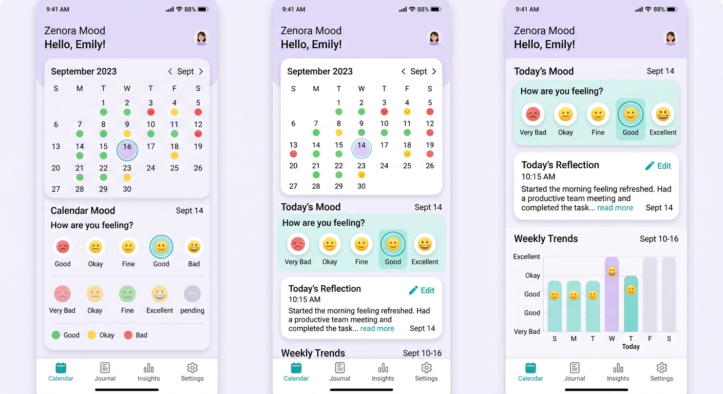 MoodMap app screenshot