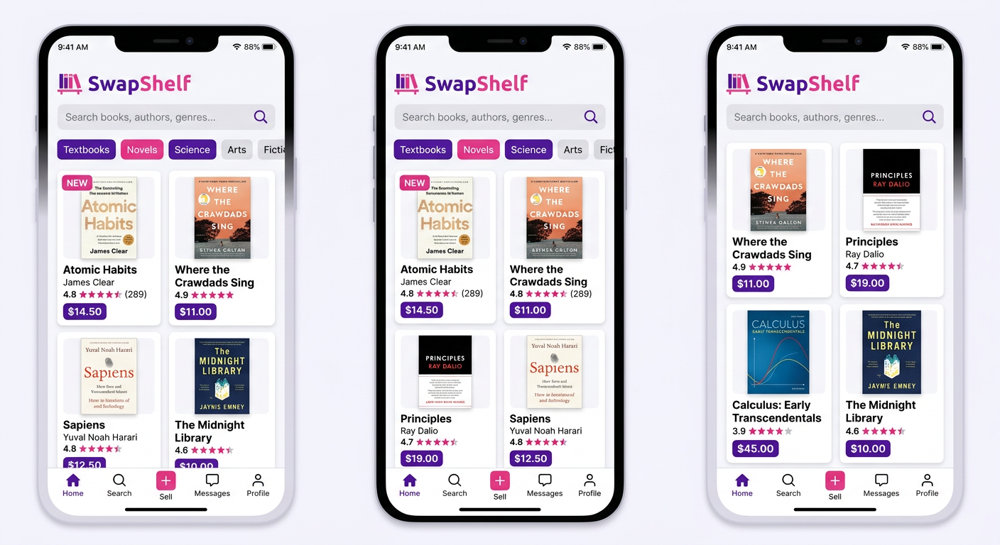 SwapShelf app screenshot